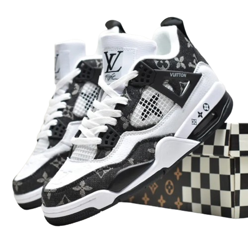 JORDAN 4 X LOUIS VUITTON - BLACK AND WHITE LIMITED EDITION