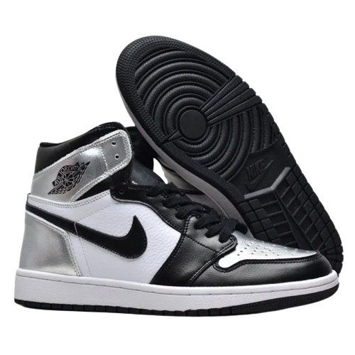 JORDAN 1 SILVER AND BLACK