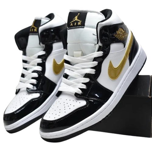 JORDAN 1 BLACK AND GOLD