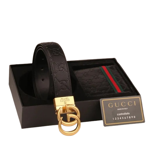 CINTURA NERA + PORTAFOGLIO GUCCI (SCEGLI COLOR.)