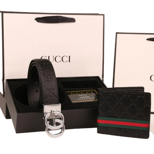CINTURA NERA + PORTAFOGLIO GUCCI (SCEGLI COLOR.)