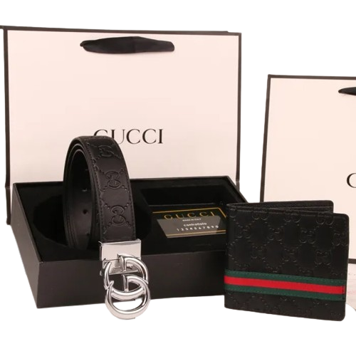 CINTURA NERA + PORTAFOGLIO GUCCI (SCEGLI COLOR.)