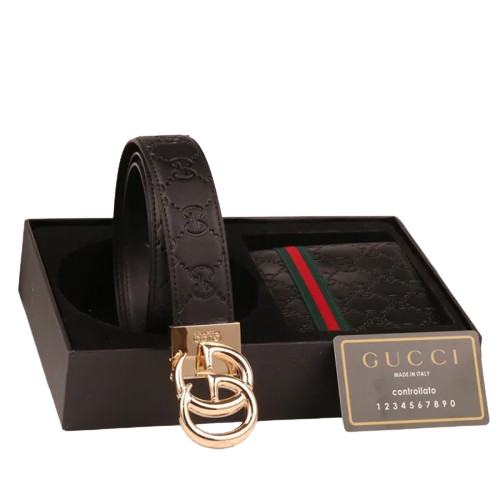 CINTURA NERA + PORTAFOGLIO GUCCI (SCEGLI COLOR.)