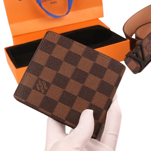 CINTURA SCACCHI + PORTAFOGLIO LOUIS VUITTON (SCEGLI COLOR.)