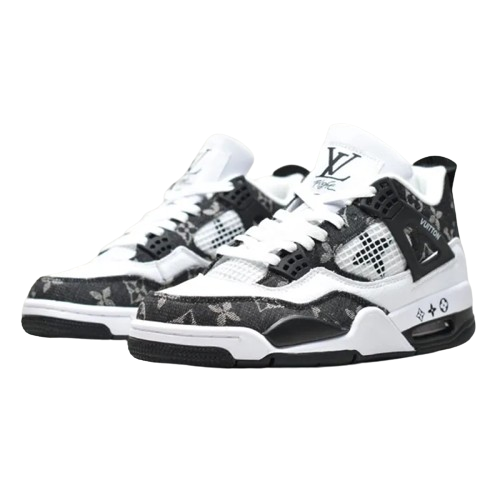 JORDAN 4 X LOUIS VUITTON - BLACK AND WHITE LIMITED EDITION